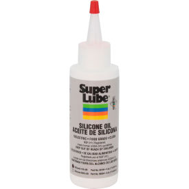 Synco Chemical Corp 56104 Super Lube Silicone Oil, 100 cSt, 4 oz. Bottle, Clear image.