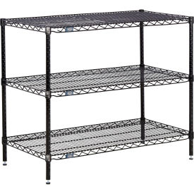 Nexel® 3 Shelf Black Epoxy Wire Shelving Unit Starter 24""W x 14""D x 34""H