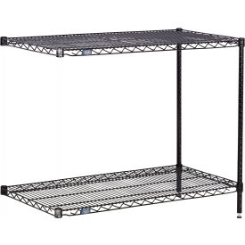 Nexel® 2 Shelf Black Epoxy Wire Shelving Unit Add On 72""W x 24""D x 34""H