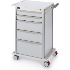 MARKETLAB INC CT202-0000 Bowman® Wheeled 5-Drawer Storage Cart with 3" Casters 26"W x 35"H x 18.38"D, White image.