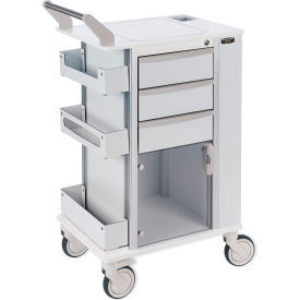 MARKETLAB INC CT204-0000 Bowman® Deluxe Rolling Storage Cart with 5" Casters 23.5"W x 42.25"H x 17.75"D, White image.