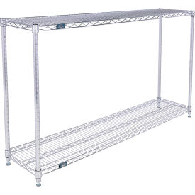 Nexel® 2 Shelf Chrome ESD Wire Shelving Unit Starter 60""W x 12""D x 34""H