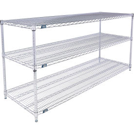 Nexel® 3 Shelf Stainless Steel Wire Shelving Unit Starter 72""W x 21""D x 34""H