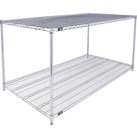 Nexel® 2 Shelf Stainless Steel Wire Shelving Unit Starter 72""W x 30""D x 34""H