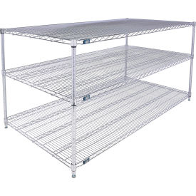 Nexel® 3 Shelf Stainless Steel Wire Shelving Unit Starter 72""W x 30""D x 34""H