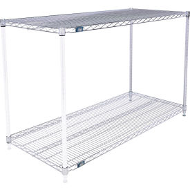 Global Industrial B3124386 Nexel® 2 Shelf, Chrome Wire Shelving Unit, Add On, 54"W x 24"D x 34"H image.