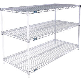 Global Industrial B3124394 Nexel® 3 Shelf, Chrome Wire Shelving Unit, Add On, 54"W x 24"D x 34"H image.