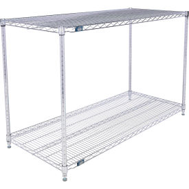 Nexel® 2 Shelf Stainless Steel Wire Shelving Unit Starter 54""W x 21""D x 34""H