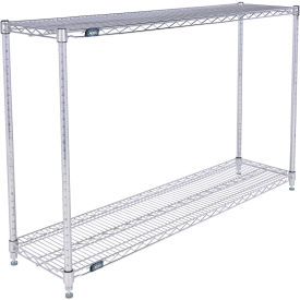 Nexel® 2 Shelf Stainless Steel Wire Shelving Unit Starter 54""W x 14""D x 34""H