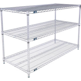 Nexel® 3 Shelf Stainless Steel Wire Shelving Unit Starter 54""W x 21""D x 34""H