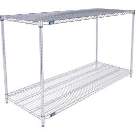 Nexel® 2 Shelf Stainless Steel Wire Shelving Unit Starter 60""W x 21""D x 34""H