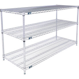 Nexel® 3 Shelf Stainless Steel Wire Shelving Unit Starter 60""W x 21""D x 34""H