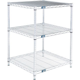 Nexel® 3 Shelf Stainless Steel Wire Shelving Unit Starter 24""W x 21""D x 34""H