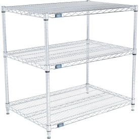 Nexel® 3 Shelf Stainless Steel Wire Shelving Unit Starter 36""W x 21""D x 34""H