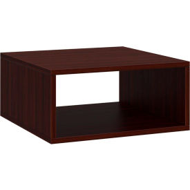 OfficeSource Laminate Collection Pedestal Tables Cube Table 29"Wx29"Dx15-1/2"H Mahogany