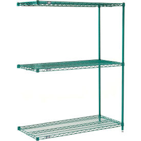 Nexel® 3 Shelf Poly-Green® Wire Shelving Unit Add On 30""W x 24""D x 54""H
