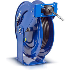 Spring Return Hose Reel 100 Ft (1/4 In I.D.) 1/4 In MNPT 5000 PSI Max Op Pressure Brass Blue 