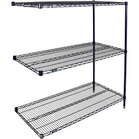Nexel® 3 Shelf Nexelon® Blue Wire Shelving Unit Add On 24""W x 14""D x 54""H