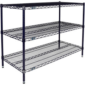 Nexel® 3 Shelf Nexelon® Blue Wire Shelving Unit Starter 30""W x 21""D x 34""H