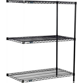 Nexel® 3 Shelf Black Epoxy Wire Shelving Unit Add On 54""W x 21""D x 54""H