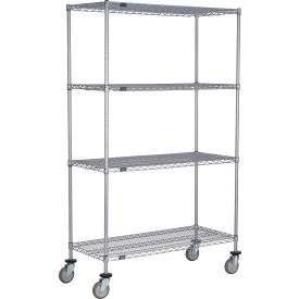 Nexel® 4 Shelf Truck Nexelate® 60""W x 36""D x 69""H Polyurethane Swivel Casters