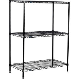 Nexel® 3 Shelf Black Epoxy Wire Shelving Unit Starter 24""W x 21""D x 54""H