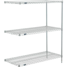 Nexel® 3 Shelf Poly-Z-Brite® Wire Shelving Unit Add On 24""W x 14""D x 54""H