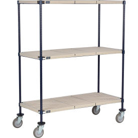 Nexel® 3 Shelf Truck Nexelite® 60""W x 18""D x 80""H Polyurethane Swivel Casters