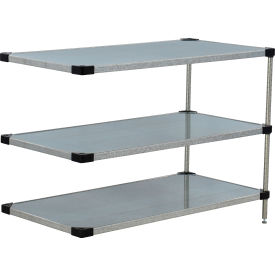 Nexel® 3 Shelf Galvanized Steel Solid Shelving Unit Add On 24""W x 18""D x 34""H