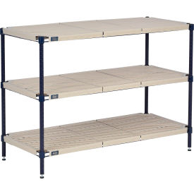 Nexel® Nexelite® 3 Shelf Vented Plastic Mat Shelving Unit Starter 42""W x 21""D x 34""H