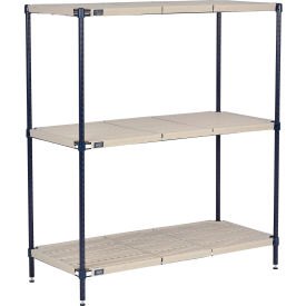 Nexel® Nexelite® 3 Shelf Vented Plastic Mat Shelving Unit Starter 36""W x 18""D x 54""H