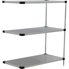 Nexel® 3 Shelf Stainless Steel Solid Shelving Unit Add On 36""W x 18""D x 54""H