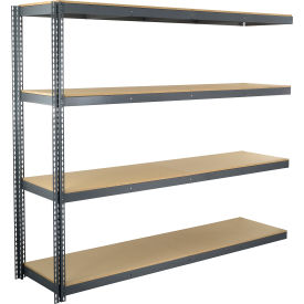 Global Industrial 4 Shelf Extra Heavy Duty Boltless Shelving Add On 96""W x 36""D x 84""H Wood Deck