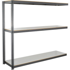 Global Industrial 3 Shelf Extra Heavy Duty Boltless Shelving Add On 96""Wx24""Dx60""H Laminate Deck