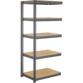 Global Industrial 5 Shelf Extra Heavy Duty Boltless Shelving Add On 48""W x 36""D x 60""H Wood Deck