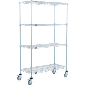 Nexel® 4 Shelf Truck Nexelate® 24""W x 14""D x 80""H Polyurethane Swivel Casters 2 Brakes