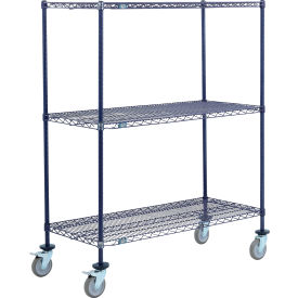 Nexel® 3 Shelf Truck Nexelon® 42""W x 18""D x 60""H Polyurethane Swivel Casters 2 Brake