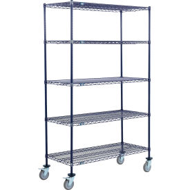 Nexel® 5 Shelf Truck Nexelon® 42""W x 18""D x 80""H Polyurethane Swivel Casters 2 Brake