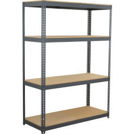 Global Industrial 4 Shelf Extra Heavy Duty Boltless Shelving Starter 72""W x 48""D x 96""HWood Deck