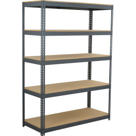 Global Industrial 5 Shelf Extra Heavy Duty Boltless Shelving Starter 72""W x 24""D x 84""HWood Deck