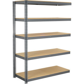 Global Industrial 5 Shelf Extra Heavy Duty Boltless Shelving Add On 72""W x 36""D x 72""H Wood Deck