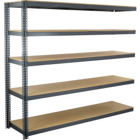 Global Industrial 5 Shelf Extra Heavy Duty Boltless Shelving Add On 96""W x 36""D x 84""H Wood Deck