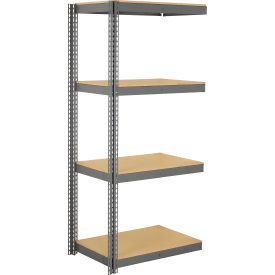 Global Industrial 4 Shelf Extra Heavy Duty Boltless Shelving Add On 36""W x 12""D x 60""H Wood Deck