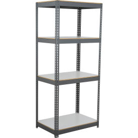 Global Industrial 4 Shelf Extra Heavy Duty Boltless Shelving Starter 48""Wx48""Dx96""H Laminate Deck