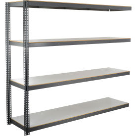 Global Industrial 4 Shelf Extra Heavy Duty Boltless Shelving Add On 96""Wx24""Dx60""H Laminate Deck