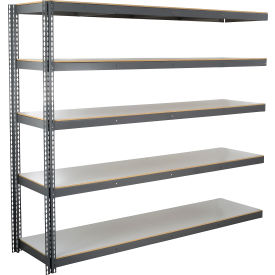 Global Industrial 5 Shelf Extra Heavy Duty Boltless Shelving Add On 96""Wx24""Dx60""H Laminate Deck