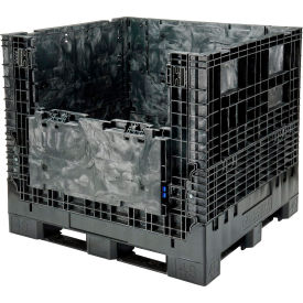 Global Industrial Premium Collapsible Bulk Container 48"L x 45"W x 44"H 2000 lb. Cap. Black 