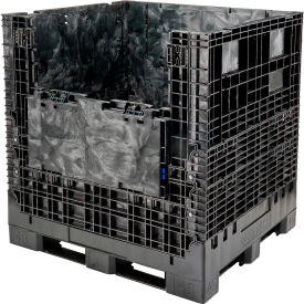 Global Industrial Premium Collapsible Bulk Container 48"L x 45"W x 51"H 2000 lb. Cap. Black 