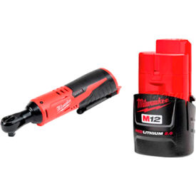 2457-20 M12 3/8" Ratchet with M12 Compact 2AH Battery view 2