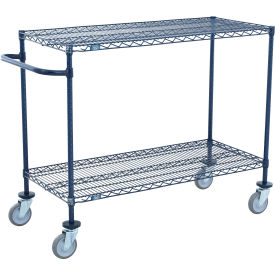 Nexel® Push Cart 2 Shelf Nexelon® 24"W x 14"D x 40"H Poly Casters 4 Swivel 